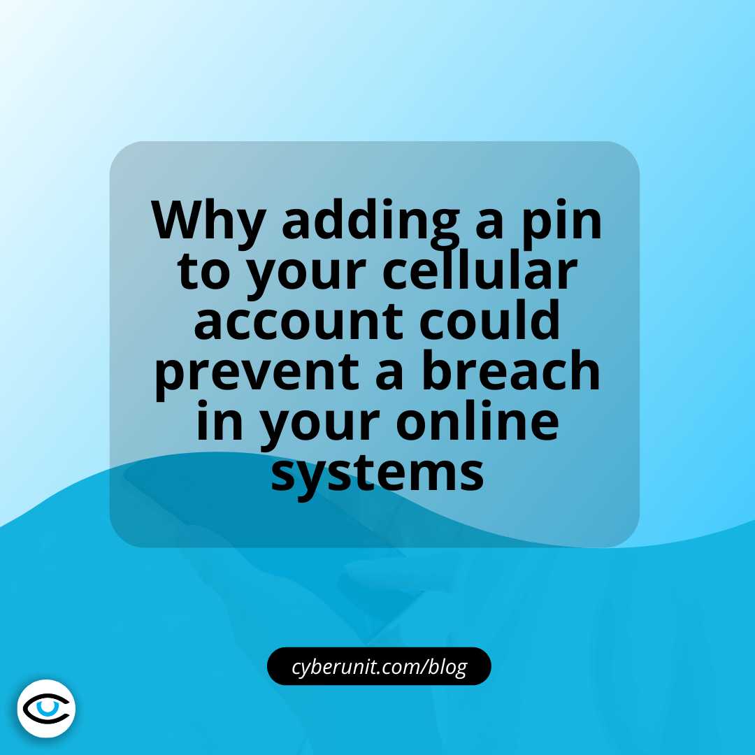 Why Adding A Pin To Your Cellular Account Could Prevent A Breach In Your Online Systems